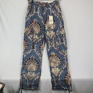 MNML Ultra Baggy Jacquard Cargo Floral Pants Size 29